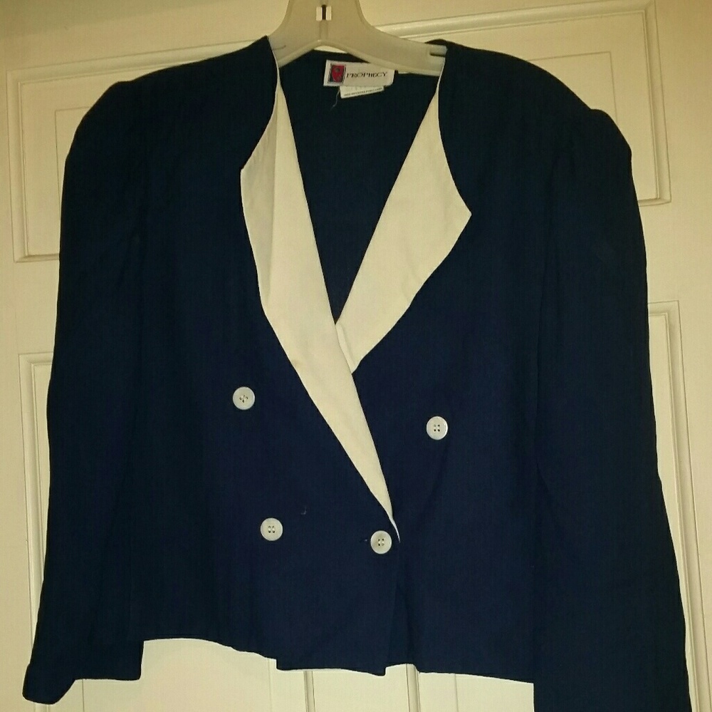 Prophecy lu & White Suit Jacket Sz 10